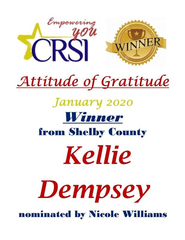 CRSI January Attitude of Gratitude Winner