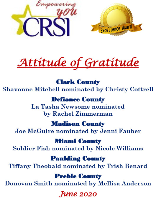 CRSI Attitude of Gratitude Nominees June