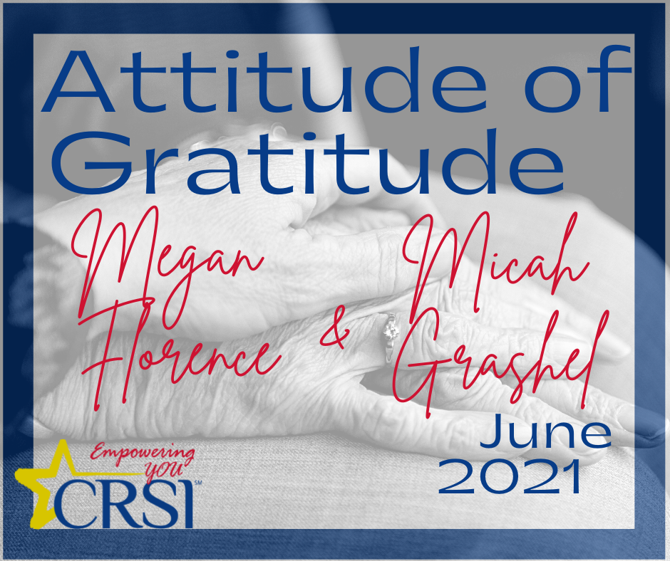 Megan Florence and Micah Grashel CRSI Attitude of Gratitude winners