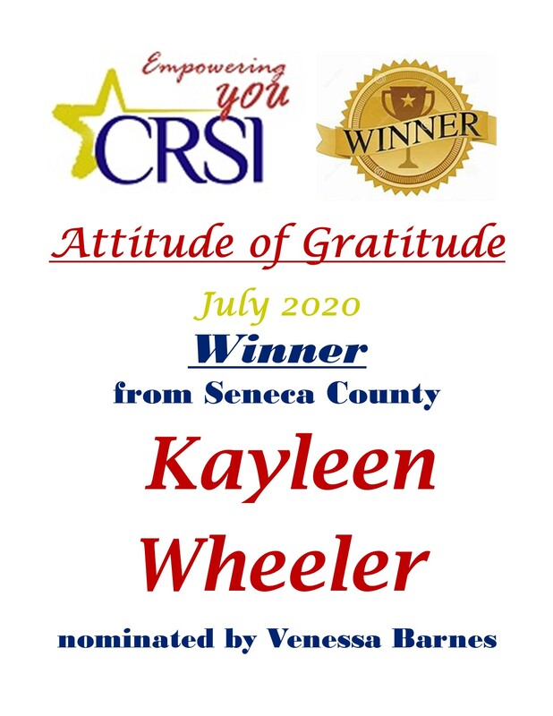 CRSI Attitude of Gratitude July 2020 Winner