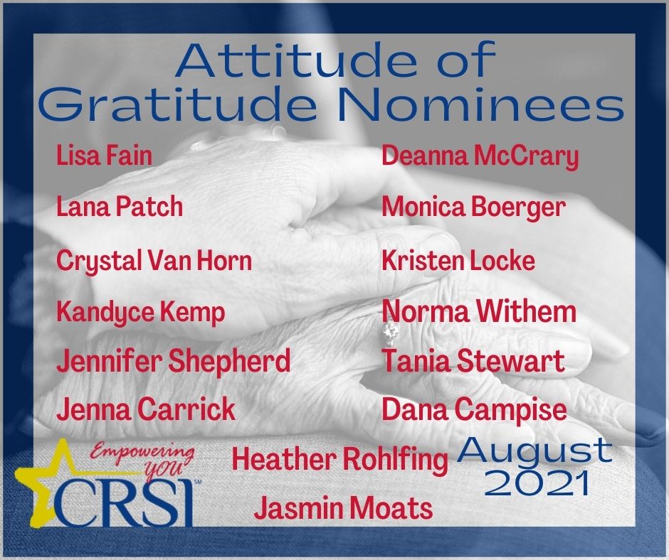 CRSI Award Winners Aug. 2021