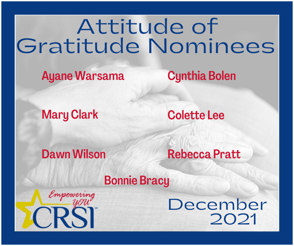 CRSI Staff Award December 2021