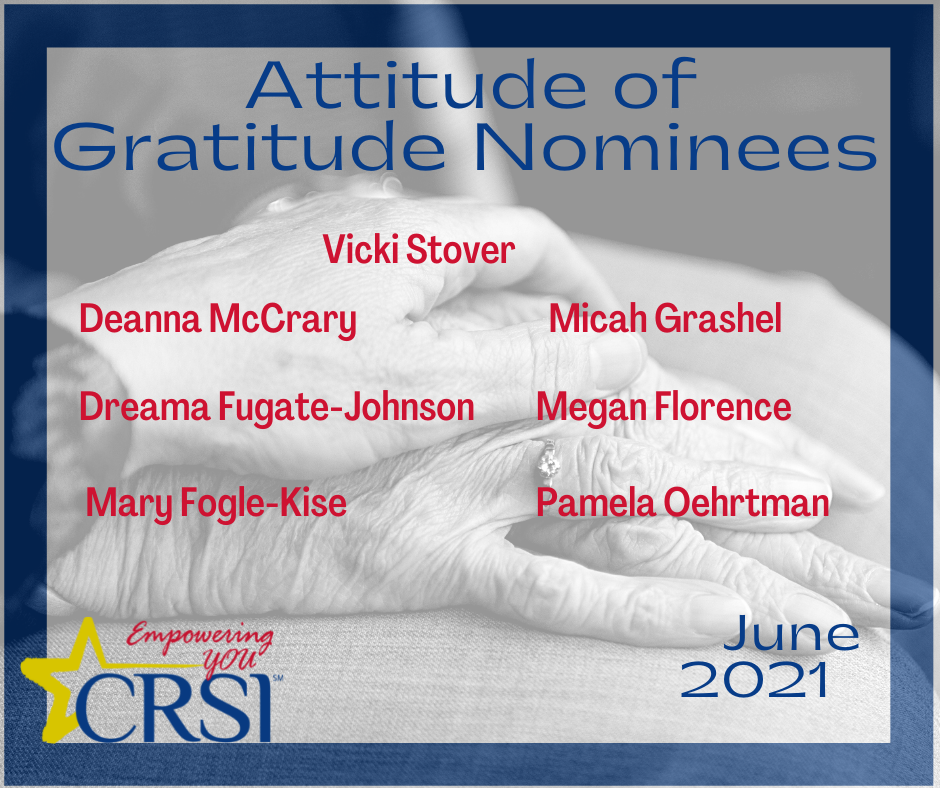 CRSI June Attitude of Gratitude Nominees