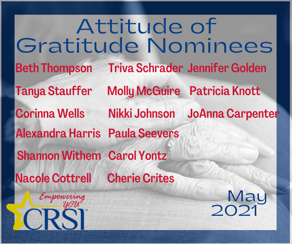 CRSI Attitude of Gratitude Nominees