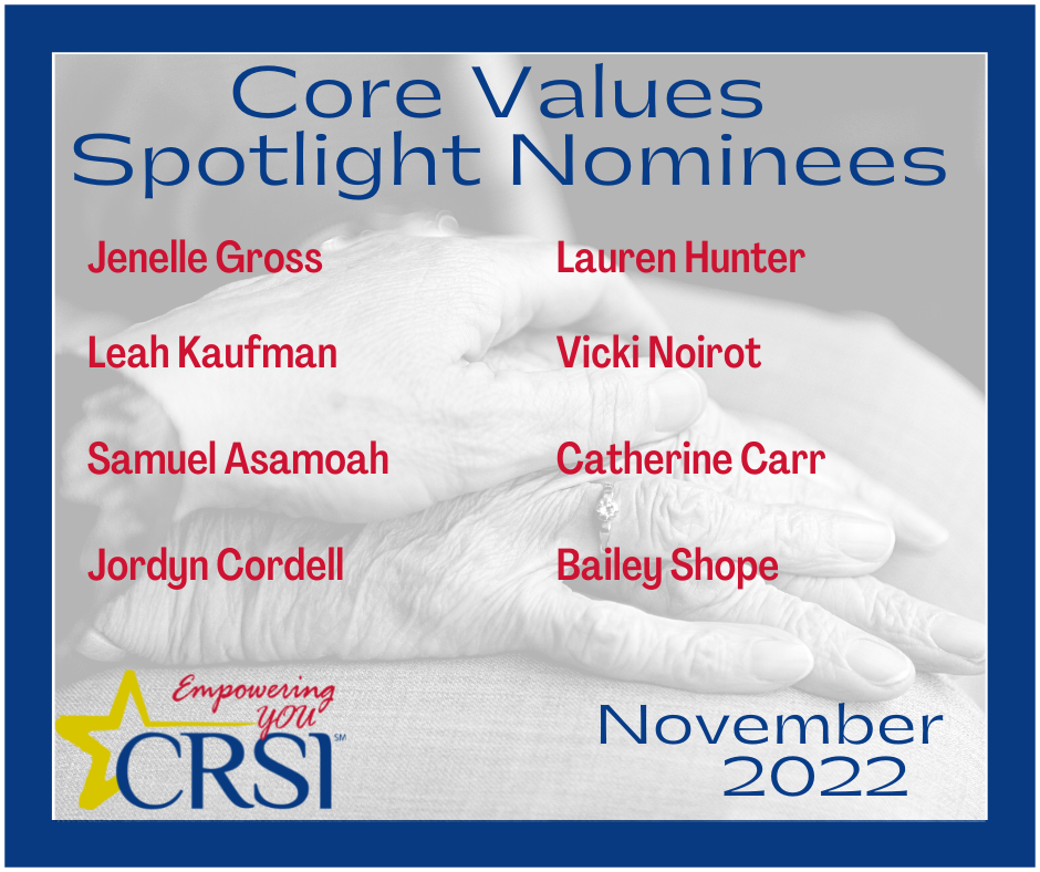 CRSI Core Values Spotlights